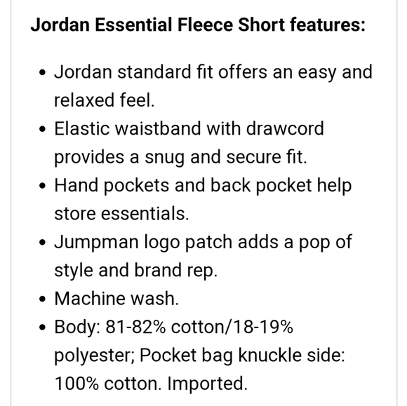 NWT Men's Jordan Essential Fleece Shorts - Picture 13 of 13